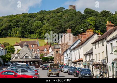 Historischer Garnmarkt in Dunster Village, Exmoor National Park, Somerset, England Stockfoto