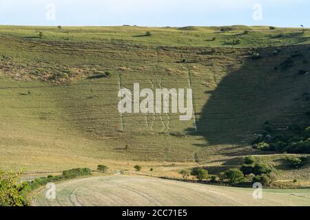 Long man of Wilmington, Windover Hill, Wilmington, East Sussex, Großbritannien Stockfoto