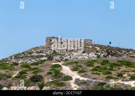 Fort von Sant'Ignazio in der Stadt Cagliari in Sardinien, Italien an einem heißen Sommertag. Stockfoto