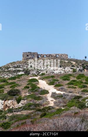 Fort von Sant'Ignazio in der Stadt Cagliari in Sardinien, Italien an einem heißen Sommertag. Stockfoto