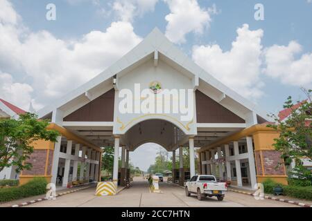 Champasak, Laos - NONG NOK der internationale GRENZÜBERGANG KHIENE ist ein wichtiger Grenzübergang zwischen Laos und Kambodscha. Stockfoto