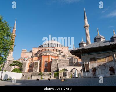 ISTANBUL, TÜRKEI - 22. MAI 2019: Blick auf die Ostseite der hagia sophia Moschee in istanbul Stockfoto
