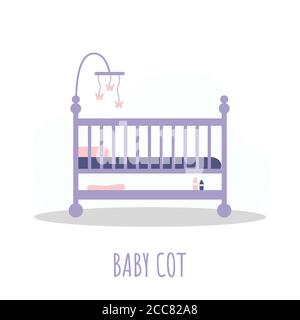 Kinderbettsymbol. Einfaches Element aus Baby Dinge Icons Sammlung. Kreative Babywiege für ui, ux, Apps, Software und Infografiken. Vektordarstellung in Stock Vektor