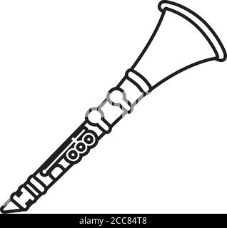 Klarinette Luft Instrument musikalische Linie Stil Symbol Vektor Illustration Design Stock Vektor