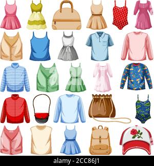 Set von Mode-Outfits Illustration Stock Vektor