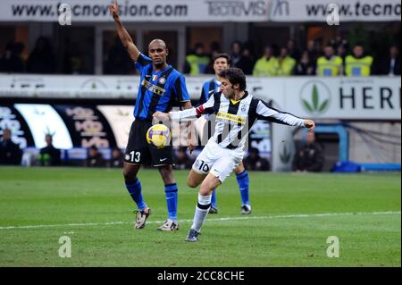 Mailand Italien, 22. November 2008, 'G.MEAZZA SAN SIRO' Stadion,Campionato di Calcio Seria A 2008/2009, FC Inter - FC Juventus: Alessandro Del Piero in Aktion während des Spiels Stockfoto