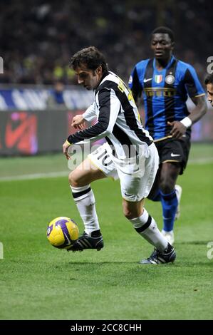 Mailand Italien, 22. November 2008, 'G.MEAZZA SAN SIRO' Stadion,Campionato di Calcio Seria A 2008/2009, FC Inter - FC Juventus: Alessandro Del Piero in Aktion während des Spiels Stockfoto