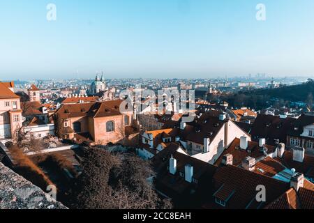 Prag Übersicht von der Prager Burg in Tschechien Stockfoto