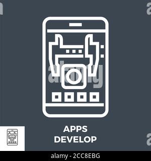 APPS entwickeln Thin Line Vector Symbol Stock Vektor