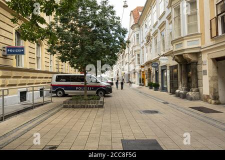 Graz, Österreich. 2020. August. Eine Polizeistation im Stadtzentrum Stockfoto