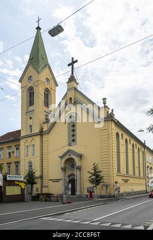 Graz, Österreich. August 2020. Die Außenansicht der evangelischen Kirche im Stadtzentrum Stockfoto