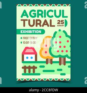 Landwirtschaftliche Ausstellung Werbung Banner Vektor Stock Vektor