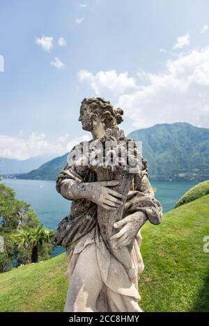 Villa Balbianello. Comer See. Italien - 19. Juli 2019: Skulptur auf der Villa Balbianello in Lenno. Como See in Italien. Stockfoto