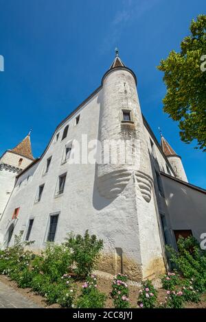 Schweiz, Kanton Waadt, Nyon, Place du Chateau, Schloss Stockfoto