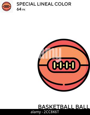 Basketball Ball Spezielle lineare Farbe Vektor-Symbol. Illustration Symbol Design Vorlage für Web mobile UI-Element. Stock Vektor