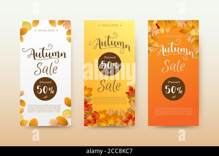 Herbst Sale Tag Banner und Herbst trocken Blatt fallen auf einem weißen Hintergrund, trocken von Ahornblatt, für Herbst Design-Element, Vektor-Illustration Stockfoto