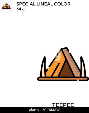 Tipi spezielles lineales Farbvektorsymbol. Illustration Symbol Design Vorlage für Web mobile UI-Element. Stock Vektor