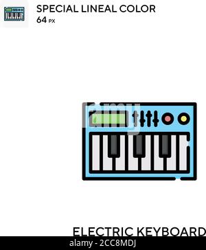 Elektrische Tastatur Spezielle lineare Farbe Vektor-Symbol. Illustration Symbol Design Vorlage für Web mobile UI-Element. Stock Vektor