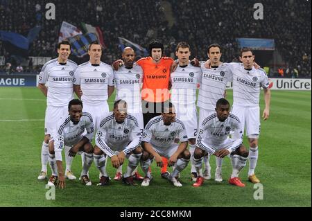 Mailand Italien , 24. Februar 2010, 'G.MEAZZA SAN SIRO' Stadion, UEFA Champions League 2009/2010, FC Inter - FC Chelsea: Chelsea Team vor dem Spiel Stockfoto
