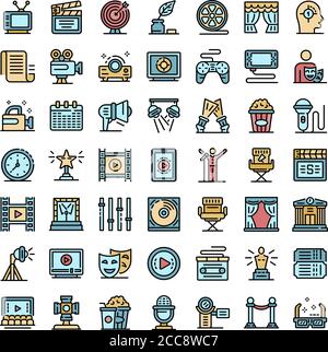 Bühnenregissorsymbole richten Vektor flach ein Stock Vektor