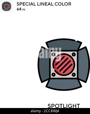 Spotlight spezielles lineales Farbvektorsymbol. Illustration Symbol Design Vorlage für Web mobile UI-Element. Stock Vektor