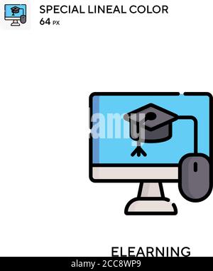 ELearning spezielles lineales Farbvektorsymbol. Illustration Symbol Design Vorlage für Web mobile UI-Element. Stock Vektor