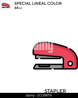 Hefter spezielles lineales Farbvektorsymbol. Illustration Symbol Design Vorlage für Web mobile UI-Element. Stock Vektor