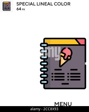 Menü spezielles lineales Farbvektorsymbol. Illustration Symbol Design Vorlage für Web mobile UI-Element. Stock Vektor