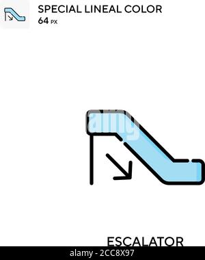 Rolltreppe spezielles lineales Farbvektorsymbol. Illustration Symbol Design Vorlage für Web mobile UI-Element. Stock Vektor
