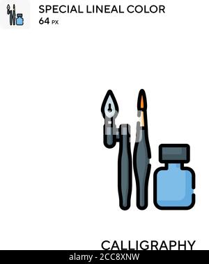 Kalligraphie Spezielle lineare Farbe Vektor-Symbol. Illustration Symbol Design Vorlage für Web mobile UI-Element. Stock Vektor