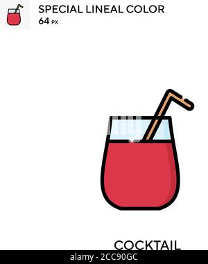 Cocktail Special Lineal Farbe Vektor-Symbol. Illustration Symbol Design Vorlage für Web mobile UI-Element. Stock Vektor