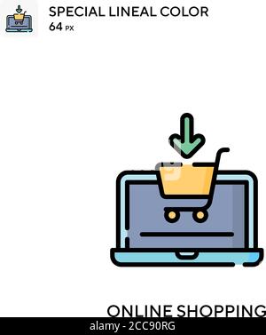 Online-Shopping Spezielle Linienfarbe Vektor-Symbol. Illustration Symbol Design Vorlage für Web mobile UI-Element. Stock Vektor