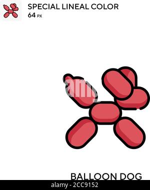 Ballon Hund Spezielle lineare Farbe Vektor-Symbol. Illustration Symbol Design Vorlage für Web mobile UI-Element. Stock Vektor