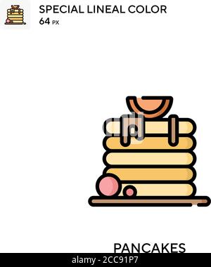 Pfannkuchen Spezielle Linienfarbe Vektor-Symbol. Illustration Symbol Design Vorlage für Web mobile UI-Element. Stock Vektor