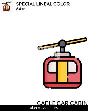 Cable Car Cabin Special Lineal Farbe Vektor-Symbol. Illustration Symbol Design Vorlage für Web mobile UI-Element. Stock Vektor