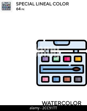 Aquarell spezielles lineales Farbvektorsymbol. Illustration Symbol Design Vorlage für Web mobile UI-Element. Stock Vektor