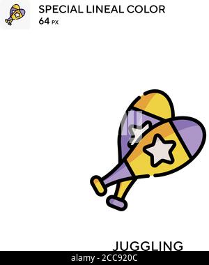 Jonglieren spezielles lineales Farbvektorsymbol. Illustration Symbol Design Vorlage für Web mobile UI-Element. Stock Vektor