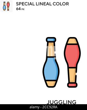 Jonglieren spezielles lineales Farbvektorsymbol. Illustration Symbol Design Vorlage für Web mobile UI-Element. Stock Vektor