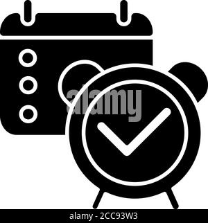 Erinnerung: Schwarzes Glyphensymbol prüfen Stock Vektor