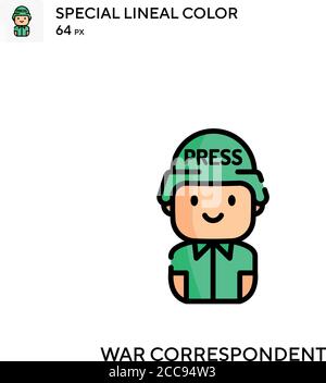 War-Korrespondent spezielles lineales Farbvektorsymbol. Illustration Symbol Design Vorlage für Web mobile UI-Element. Stock Vektor