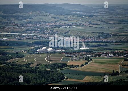 Das Kernkraftwerk Neckarwestheim ist seit 1976 mit der Einheit Eins im Einsatz. Der Generator ist der weltweit größte einphasige AC-Generator. Stockfoto