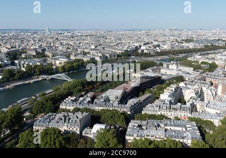 Paris (Frankreich): Überblick über die Stadt vom Eiffelturm Stockfoto