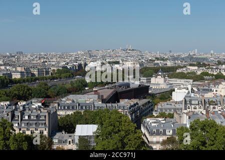 Paris (Frankreich): Panoramablick auf die Stadt vom Eiffelturm. Stockfoto