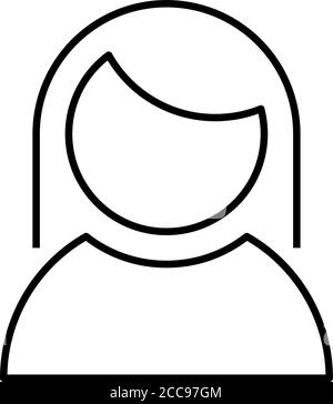 Weibliche Person oder Frau Benutzer - moderne dünne Linie Symbol. Einfache Darstellung des schwarzen Umrisses. Stock Vektor