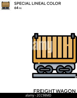 Güterwagen spezielles lineales Farbvektor-Symbol. Illustration Symbol Design Vorlage für Web mobile UI-Element. Stock Vektor