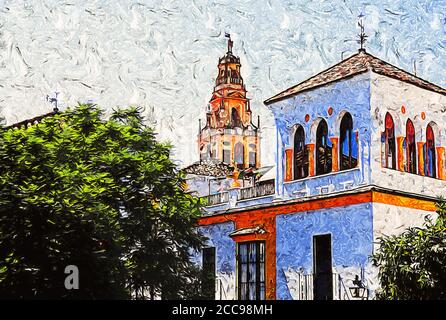 Cordoba ist eine schöne und historische andalusische Stadt, die sich in der Provinz Cordoba am Guadalquivir-Fluss befindet. Stockfoto