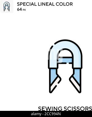 Nähschere Spezielle lineare Farbe Vektor-Symbol. Illustration Symbol Design Vorlage für Web mobile UI-Element. Stock Vektor
