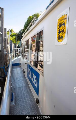 Uberlingen, Deutschland. August 2020. Auf dem Wasserpolizeiboot bei der exklusiven Fotogelegenheit auf der Wasserpolizeistation in Uberlingen. Uberlingen, 19. August 2020 Quelle: dpa/Alamy Live News Stockfoto