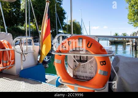 Uberlingen, Deutschland. August 2020. Auf dem Wasserpolizeiboot bei der exklusiven Fotogelegenheit auf der Wasserpolizeistation in Uberlingen. Uberlingen, 19. August 2020 Quelle: dpa/Alamy Live News Stockfoto