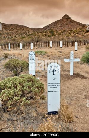 Friedhof in Fort Bowie, Arizona, USA Stockfoto